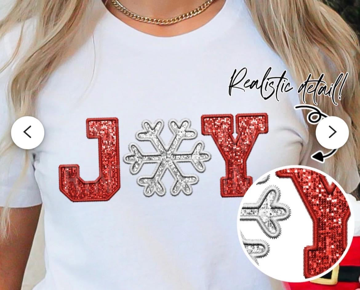 Joy Red Snowflake DTF