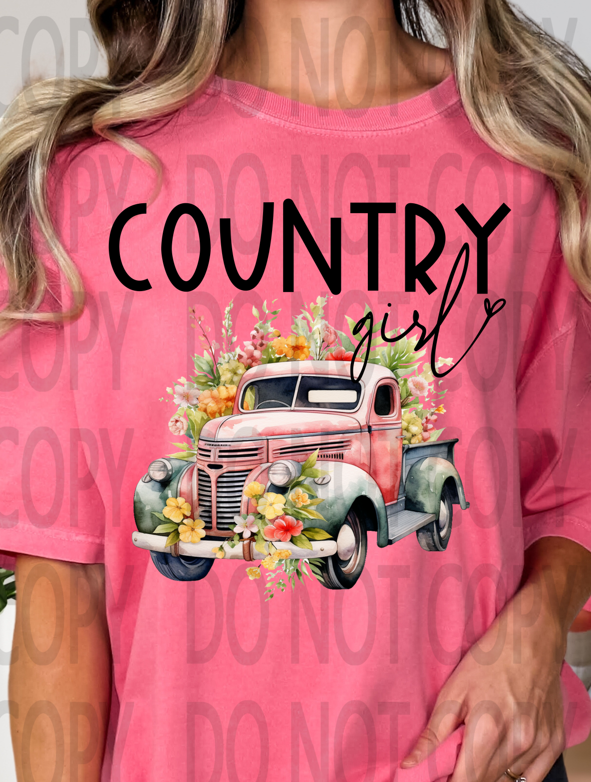 Country Girl Flower Truck DTF