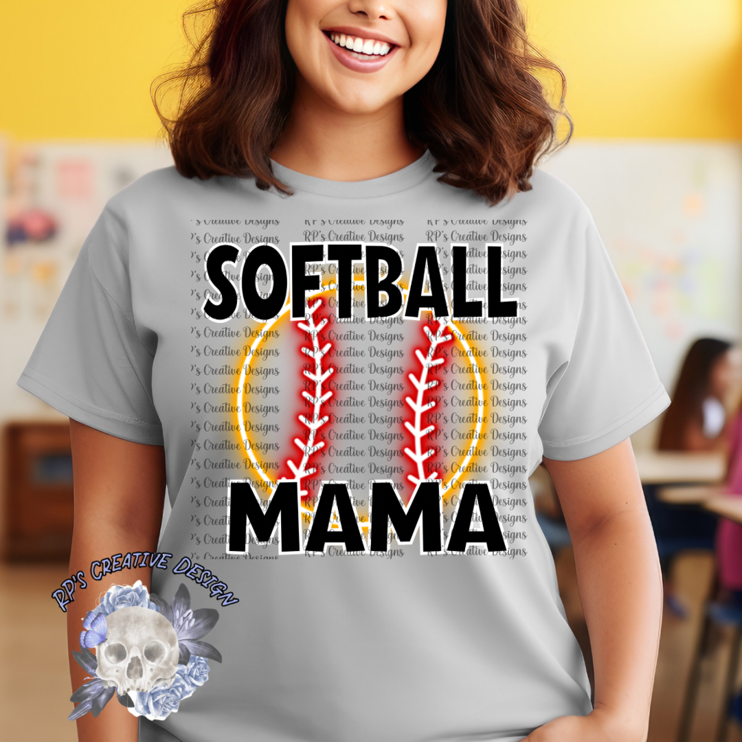 Softball Mama Glow DTF