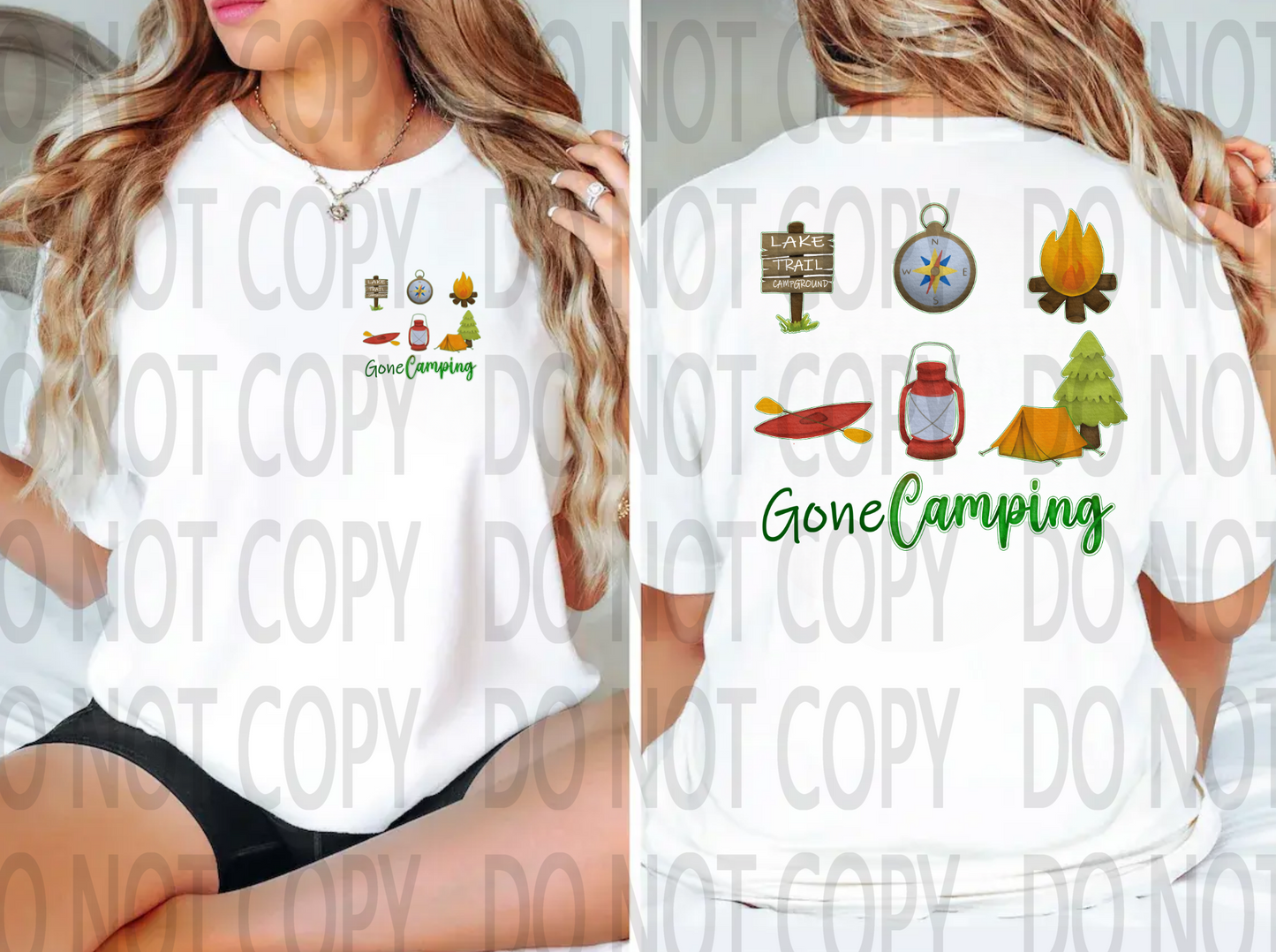 Gone Camping Back or Pocket DTF