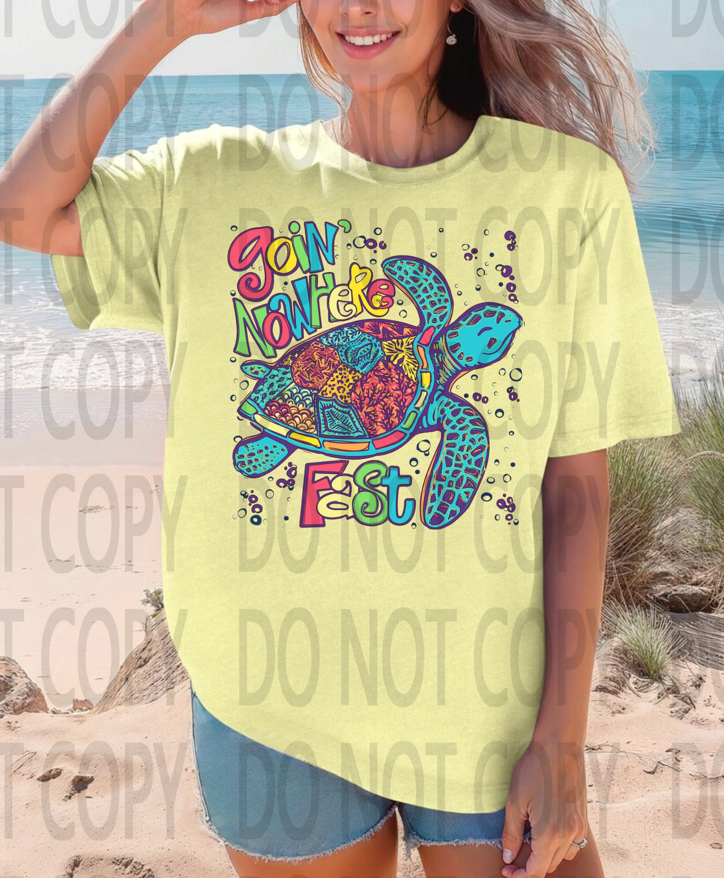 Going No Where Fast Turtle DTF