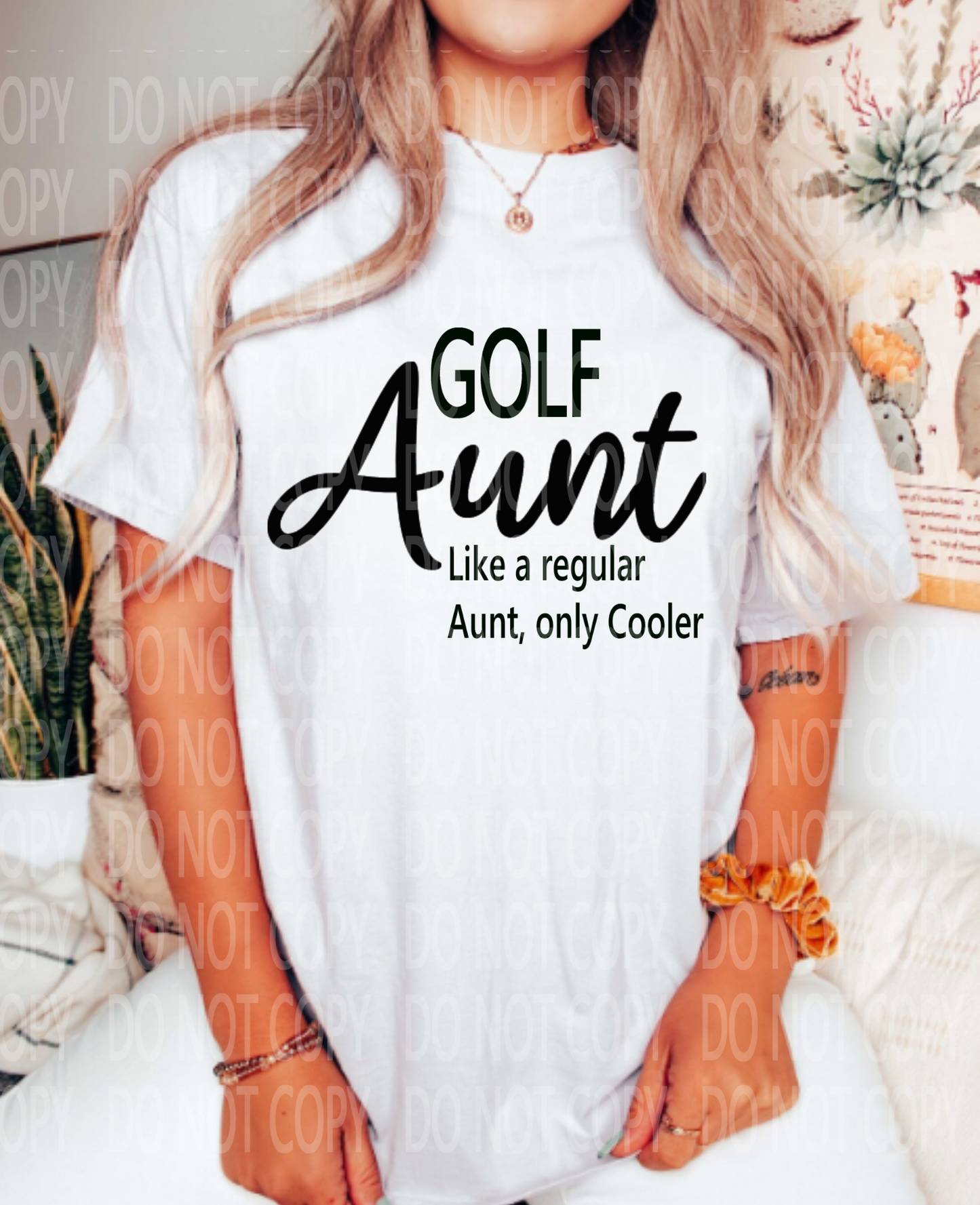 Golf Aunt Black and White DTF