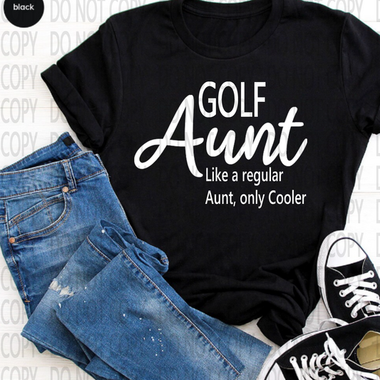 Golf Aunt Black and White DTF