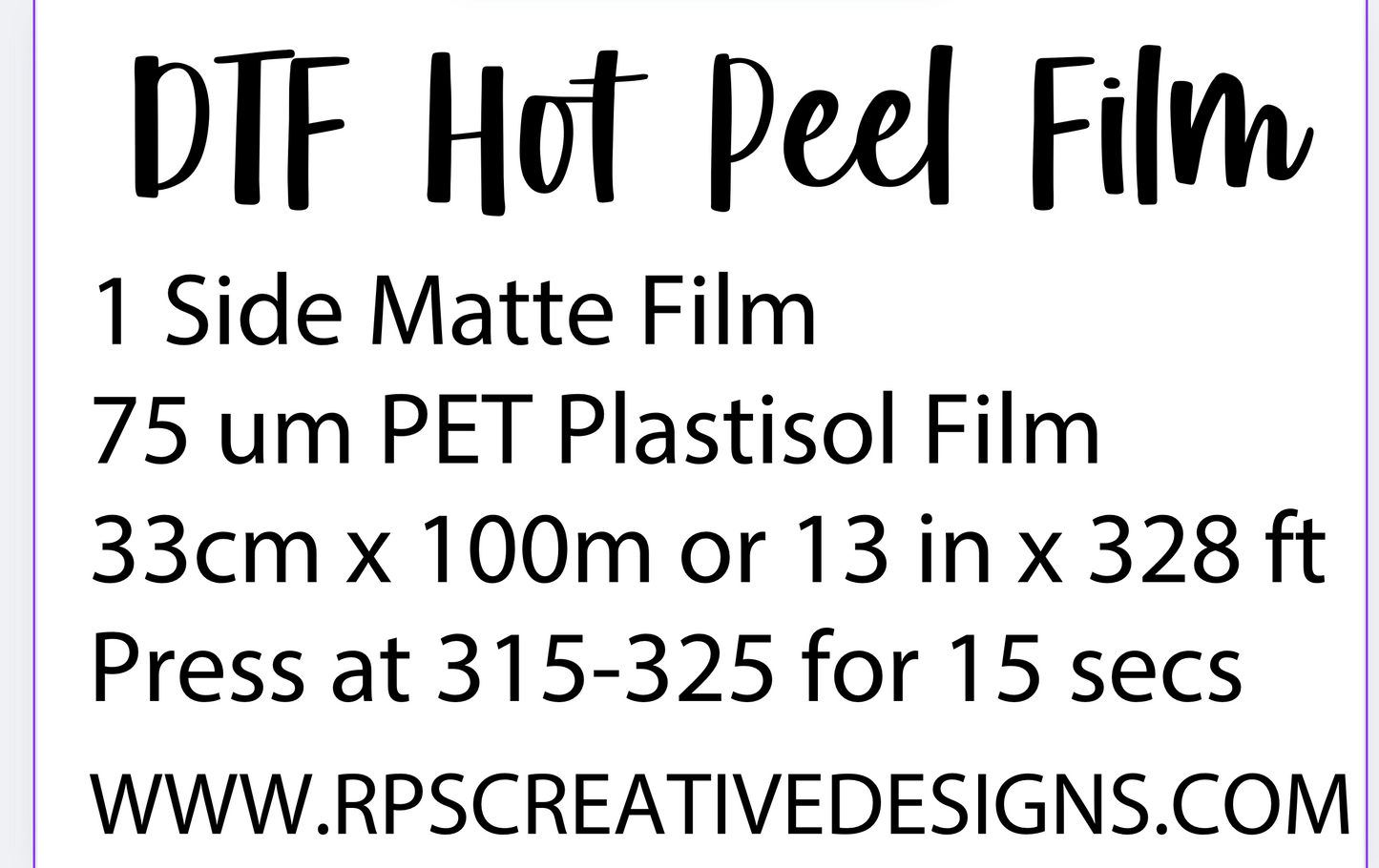 DTF 13" and 24” HOT PEEL FILM