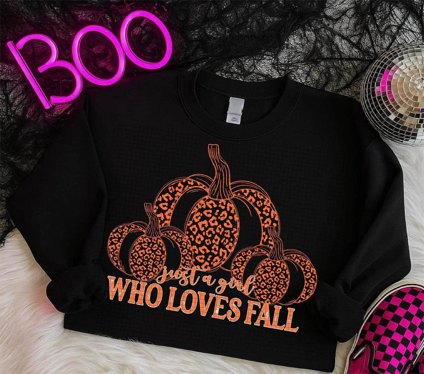 Girl Who Loves Fall Leopard Pumpkins DTF