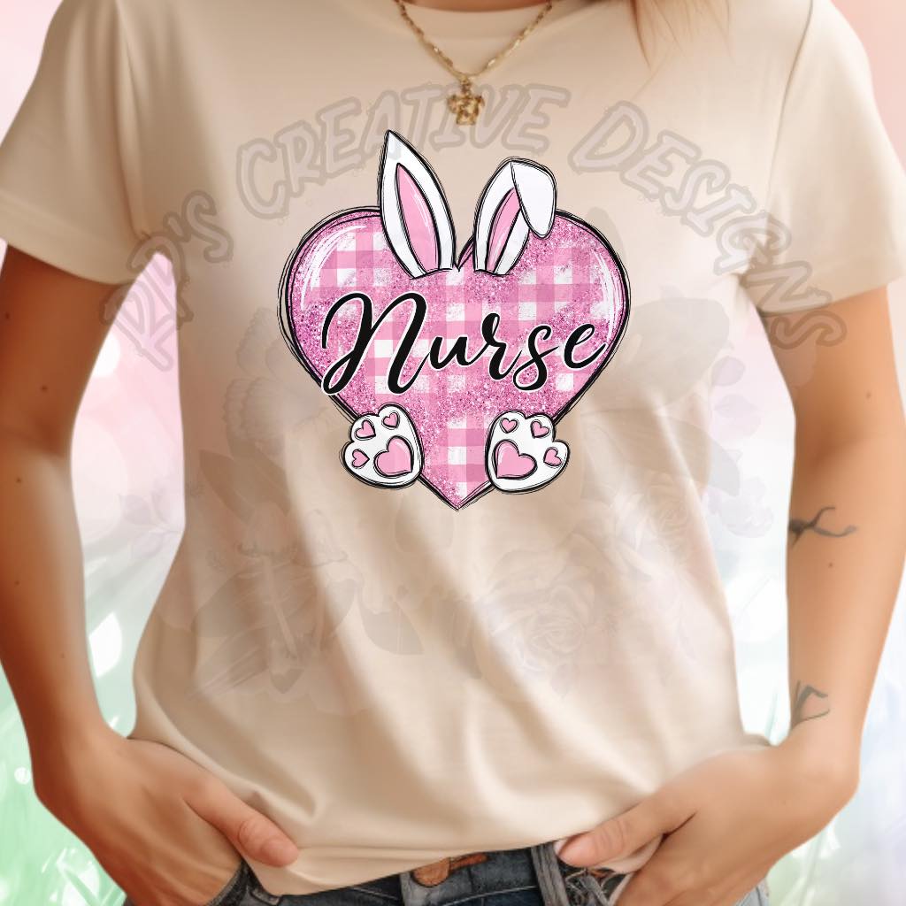 Nurse Bunny Heart DTF