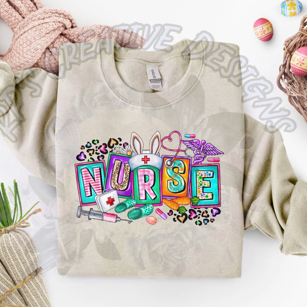 Easter Nurse Block Letters DTF