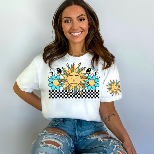 Checkered Sunshine Peace DTF