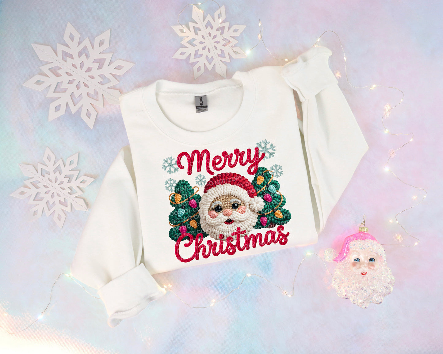 Faux Crotchet Merry Christmas Santa