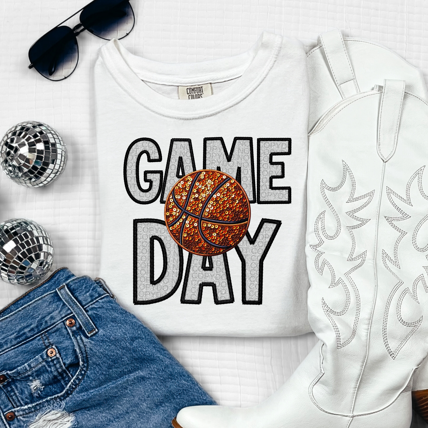 Faux Sequin Sports Game Day DTF