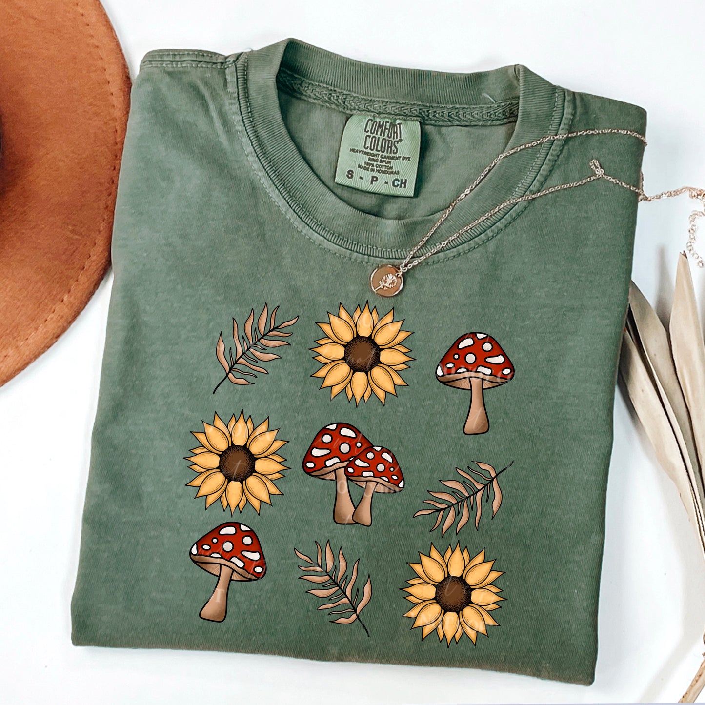 Mushroom and Sunflowers DTF
