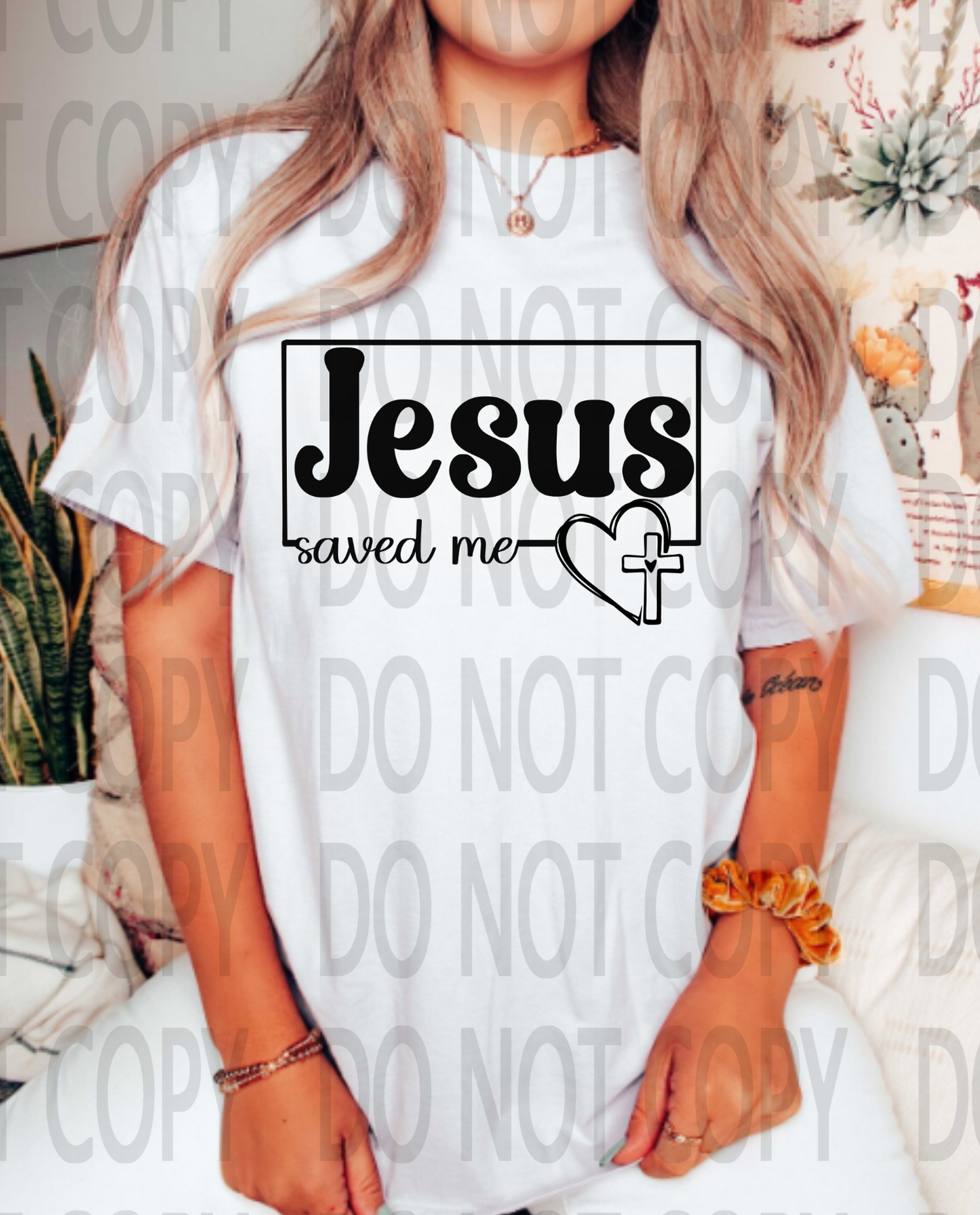 Jesus Saved Me Black DTF
