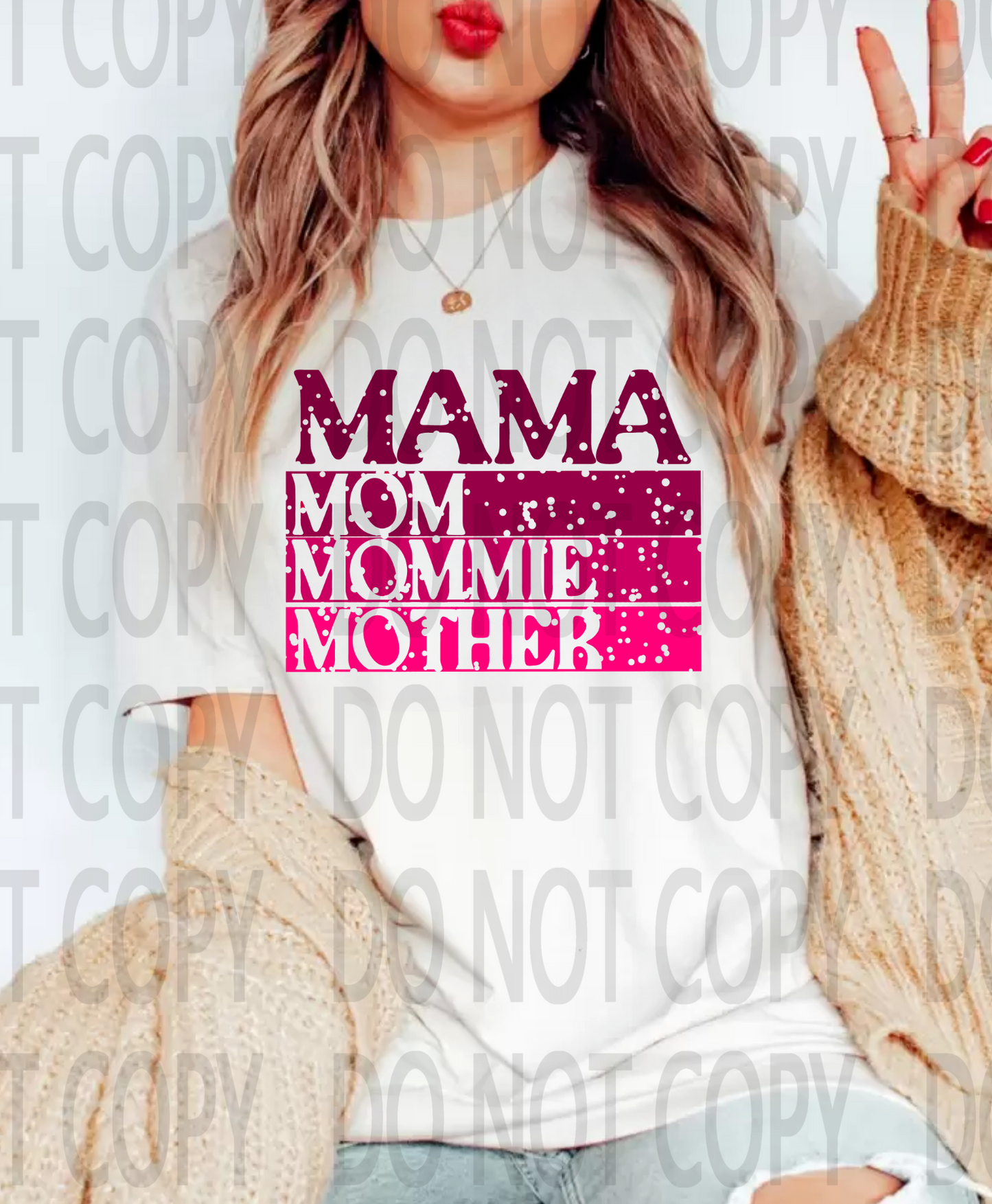 Mama Mom Mommie Mother Distressed DTF