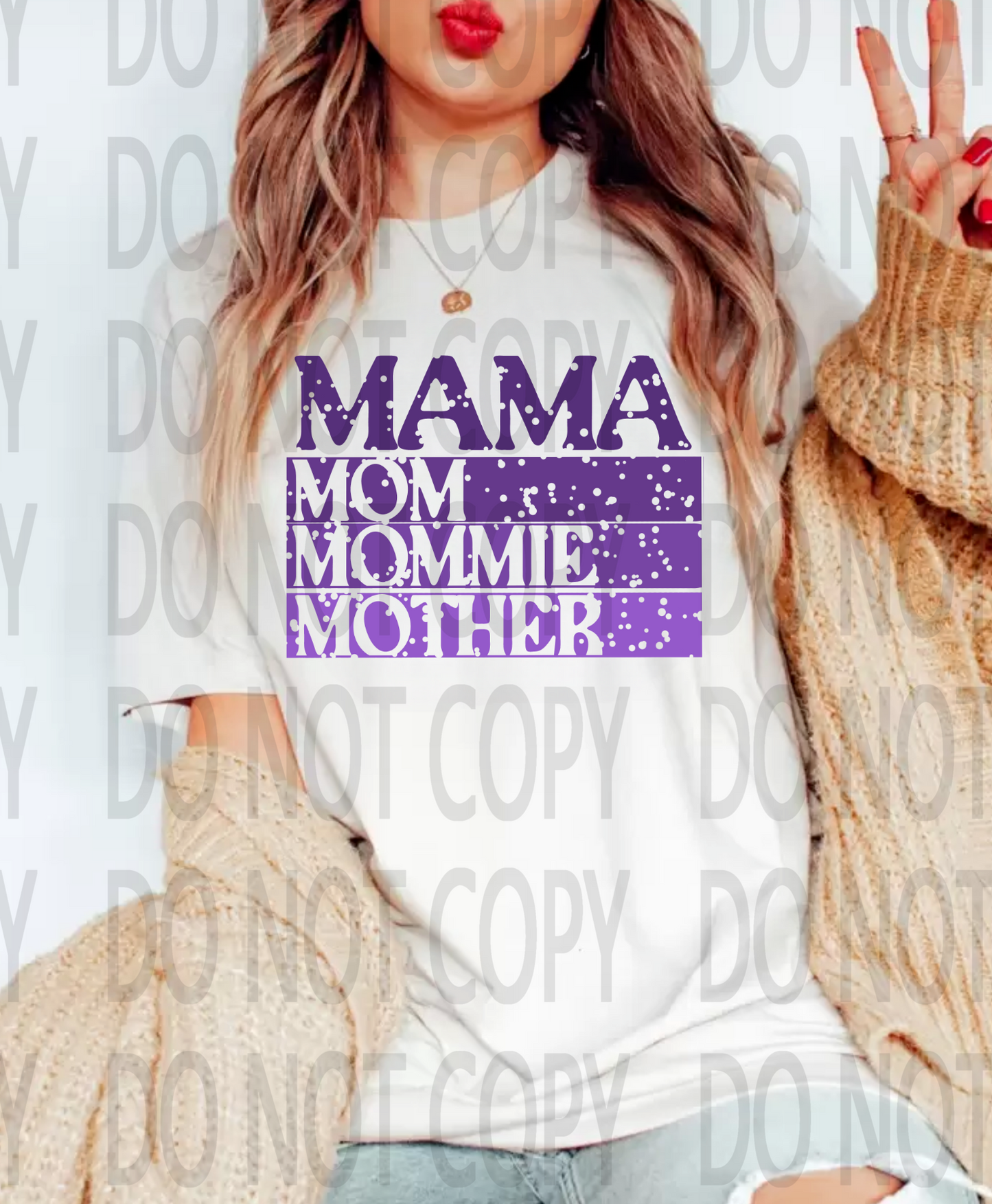 Mama Mom Mommie Mother Distressed DTF