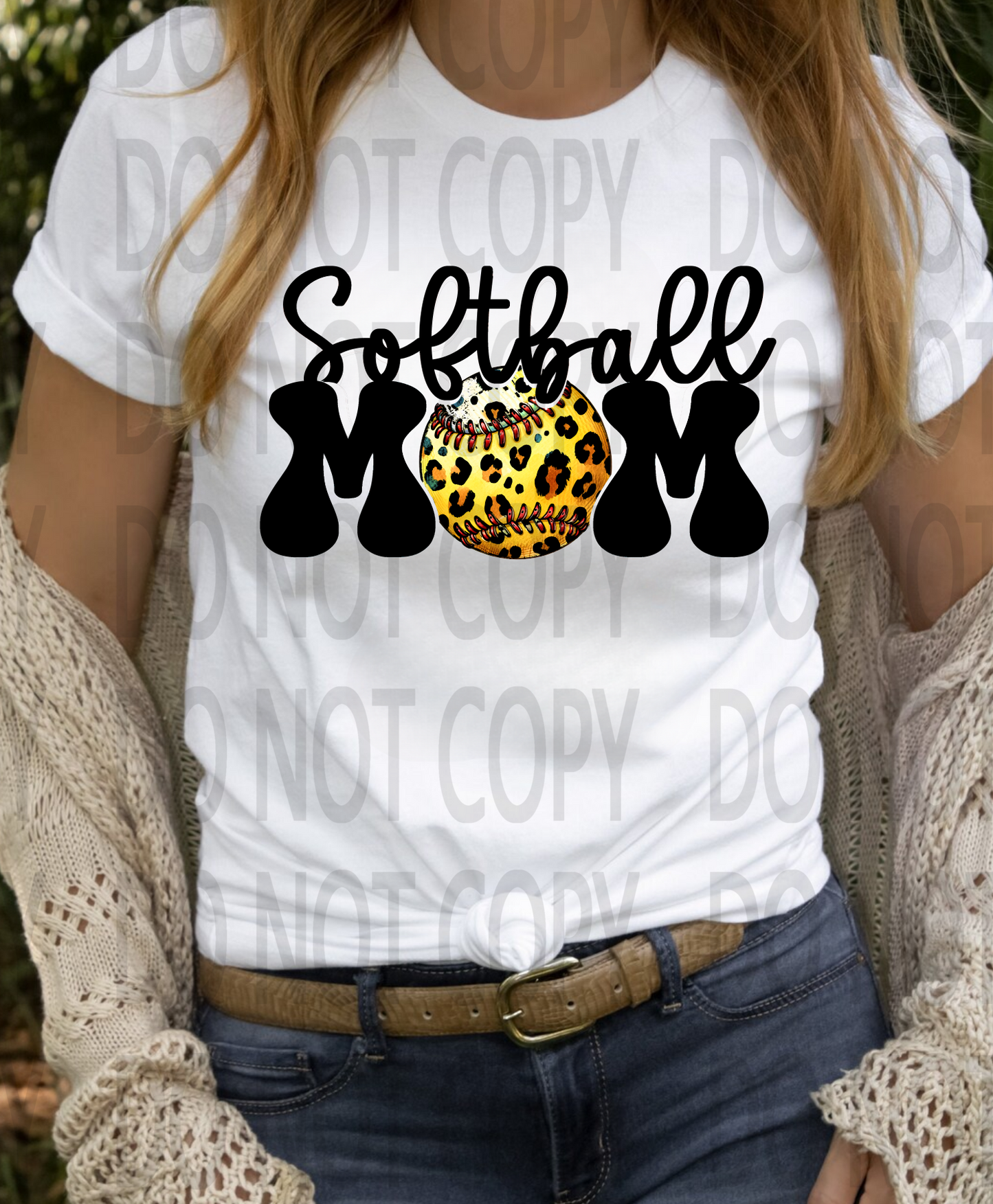 Softball Mom Cheetah Ball DTF