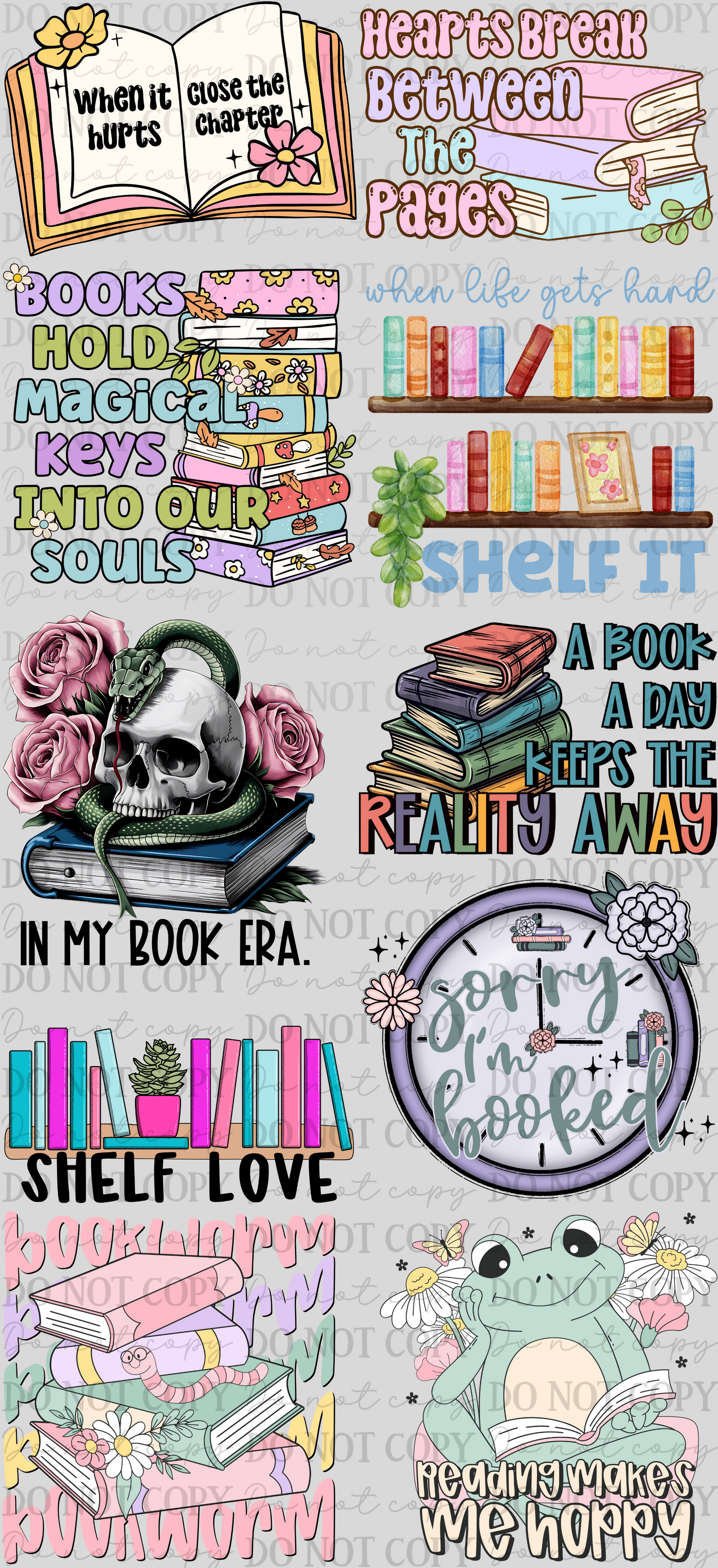 Bookish Premade Gang Sheet