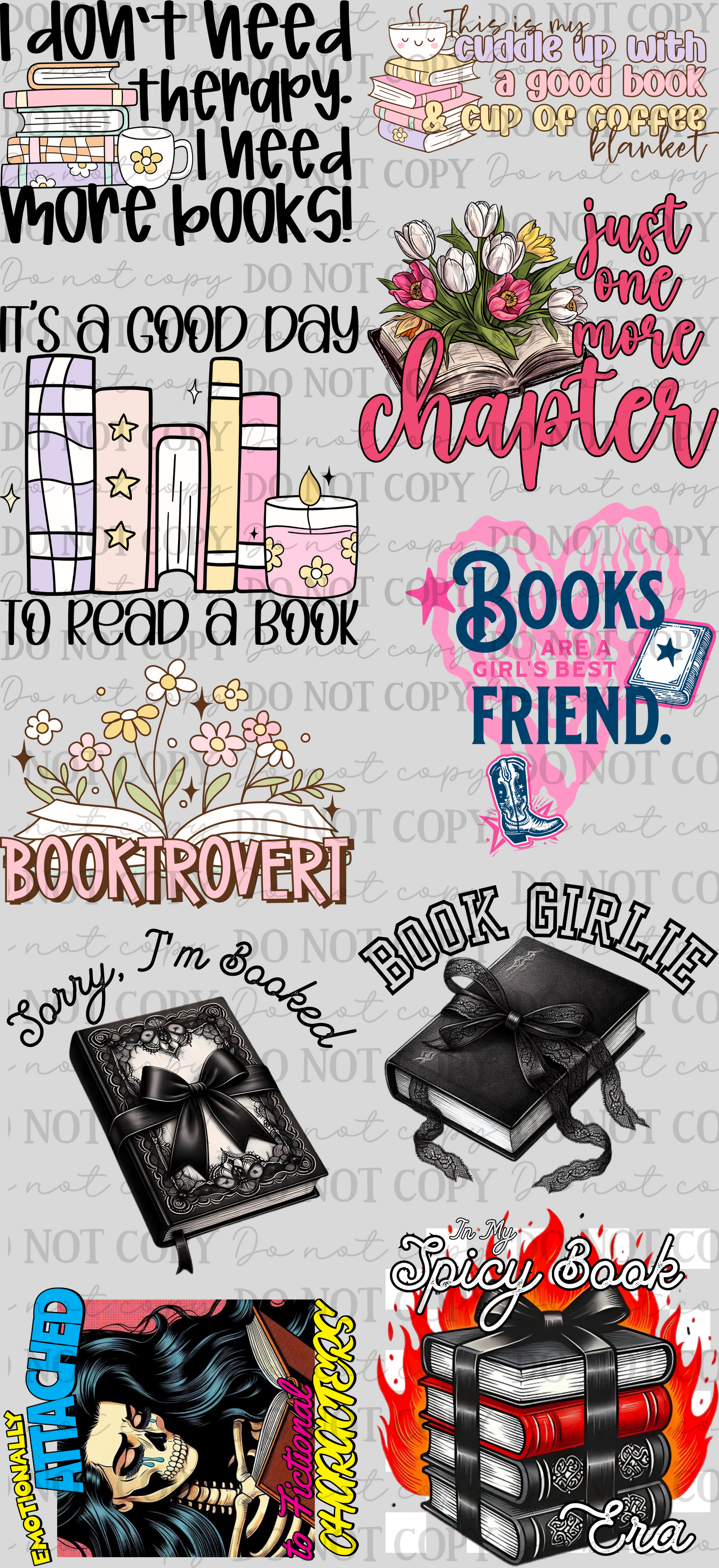 Bookish Premade Gang Sheet