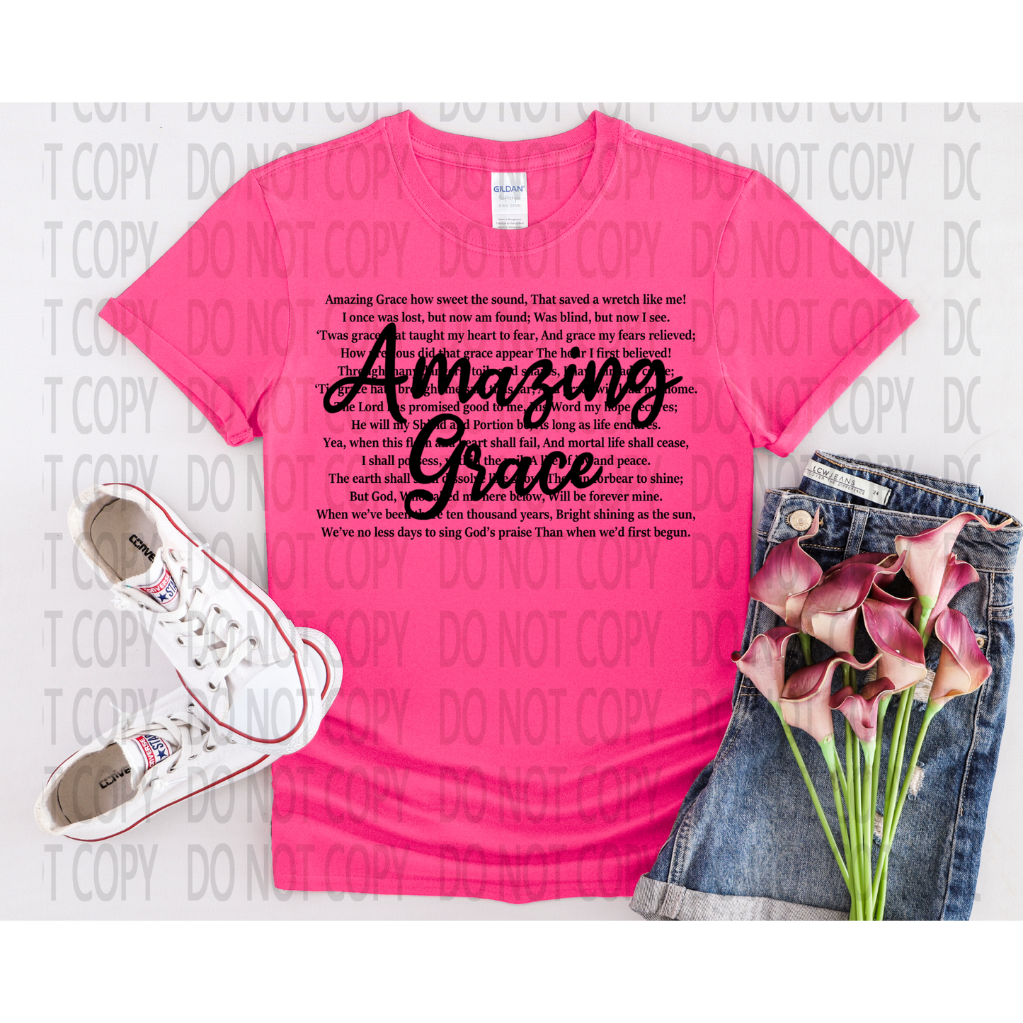 Amazing Grace Black Font DTF