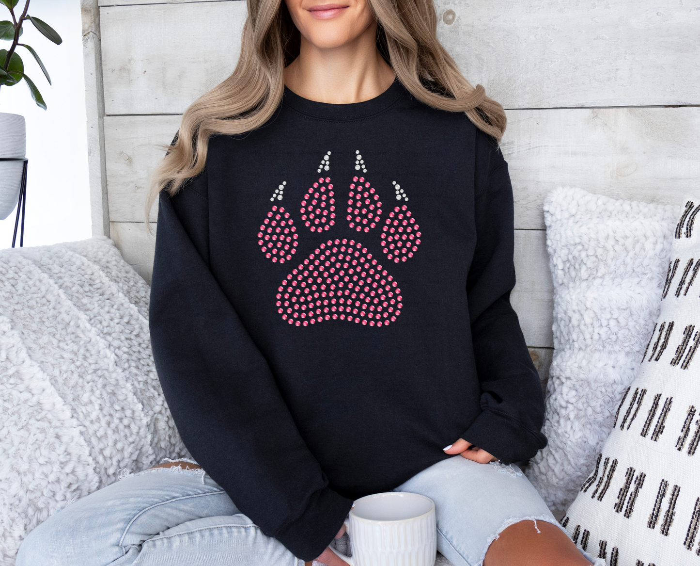 Cat Bead Paw Print Pink DTF