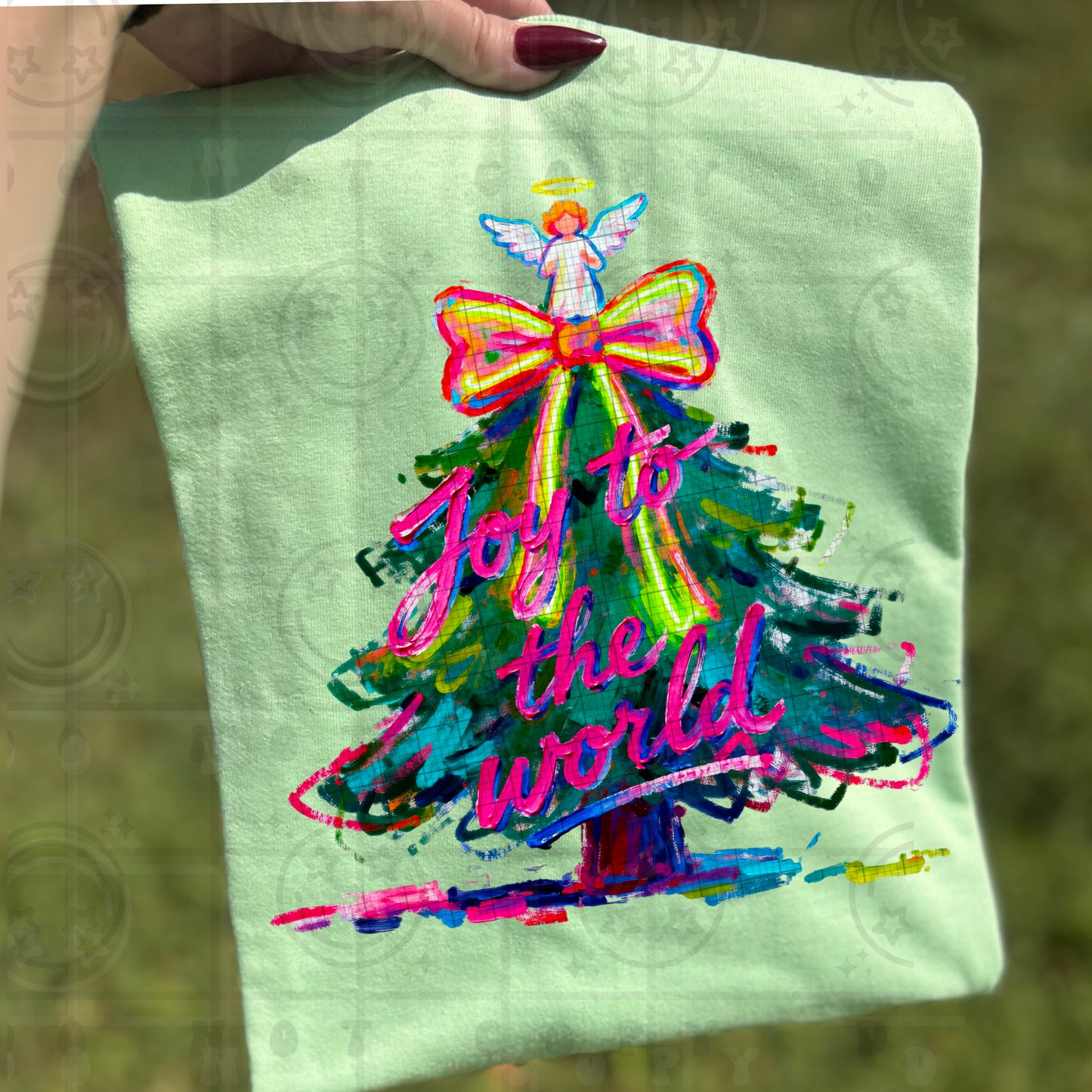 Joy to the world faux painting DTF
