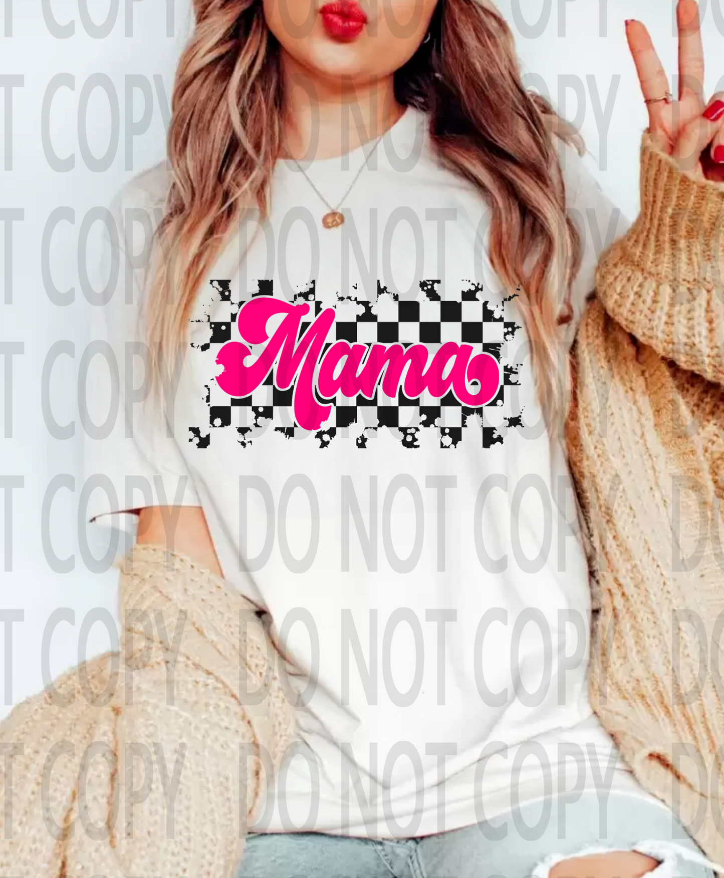 Mama Checkered DTF