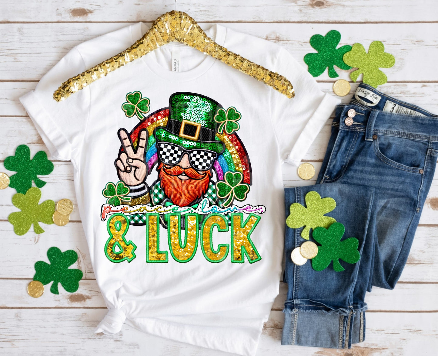Peace love & luck DTF