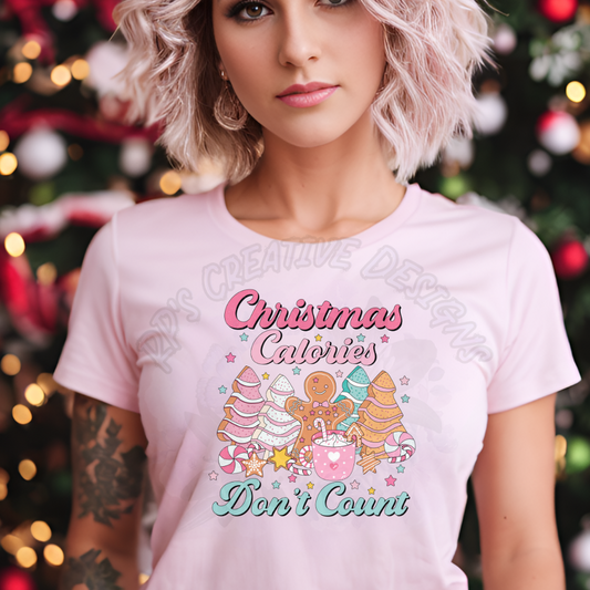 Pink Christmas Calories DTF