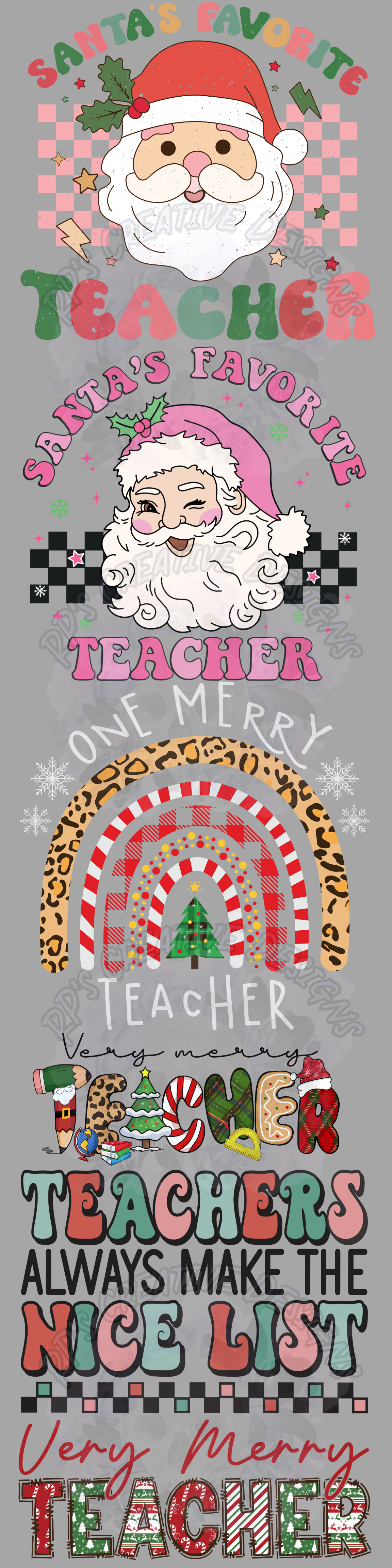 CHRISTMAS TEACHER GANG SHEET