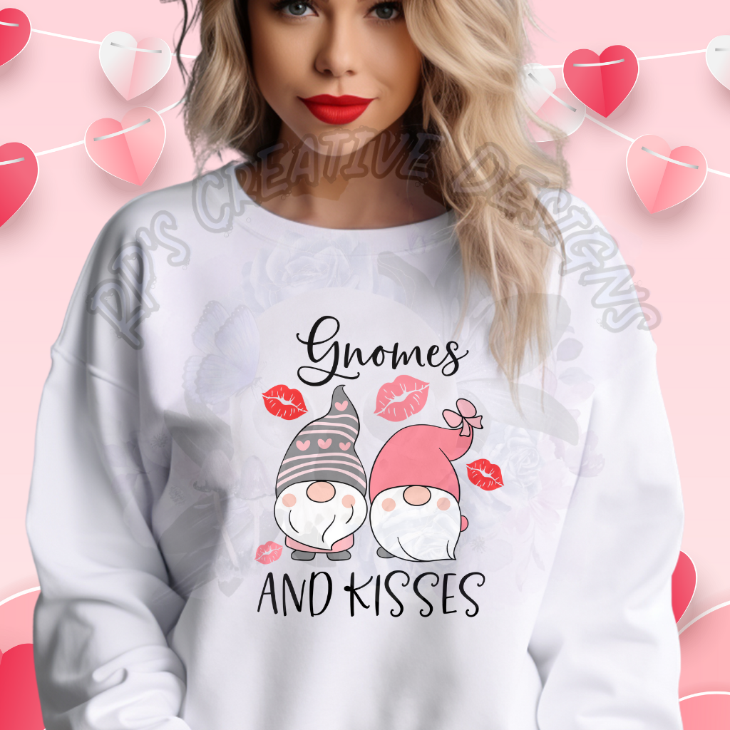 Gnomes Ans Kisses Valentine Gnome DTF