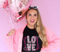 Love pink hearts DTF