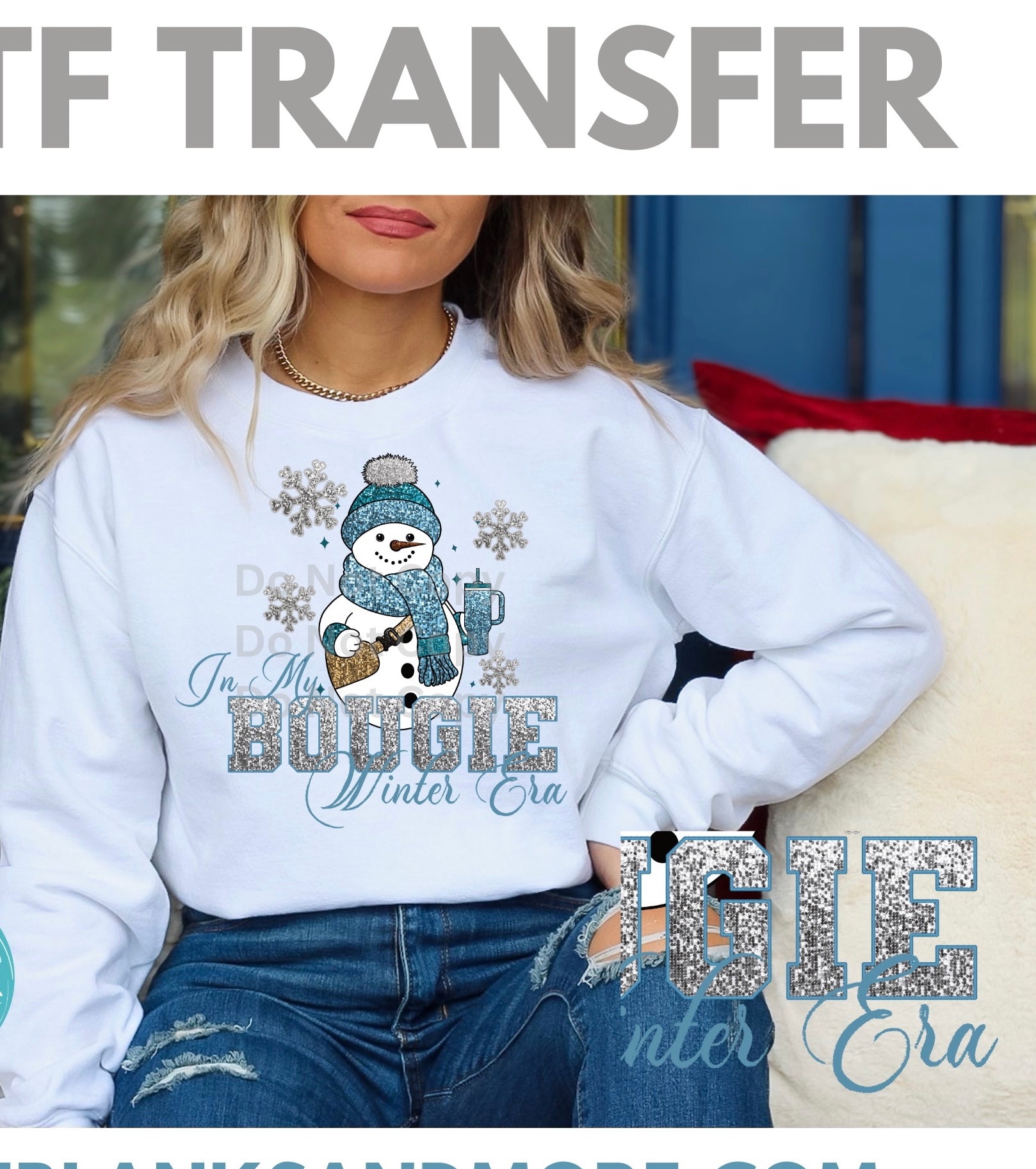 Bougie Winter Era Blue and silver DTF