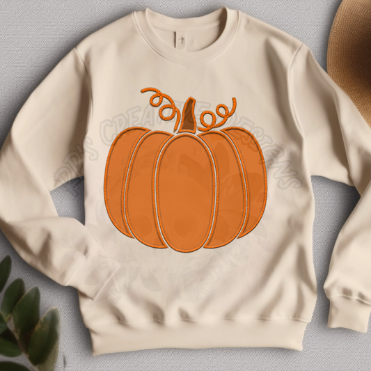 Large Pumpkin Faux Embroidery DTF