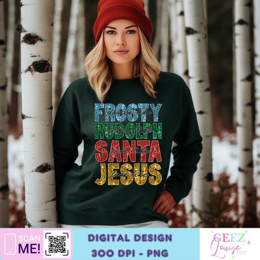 Frosty- Gold Jesus DTF