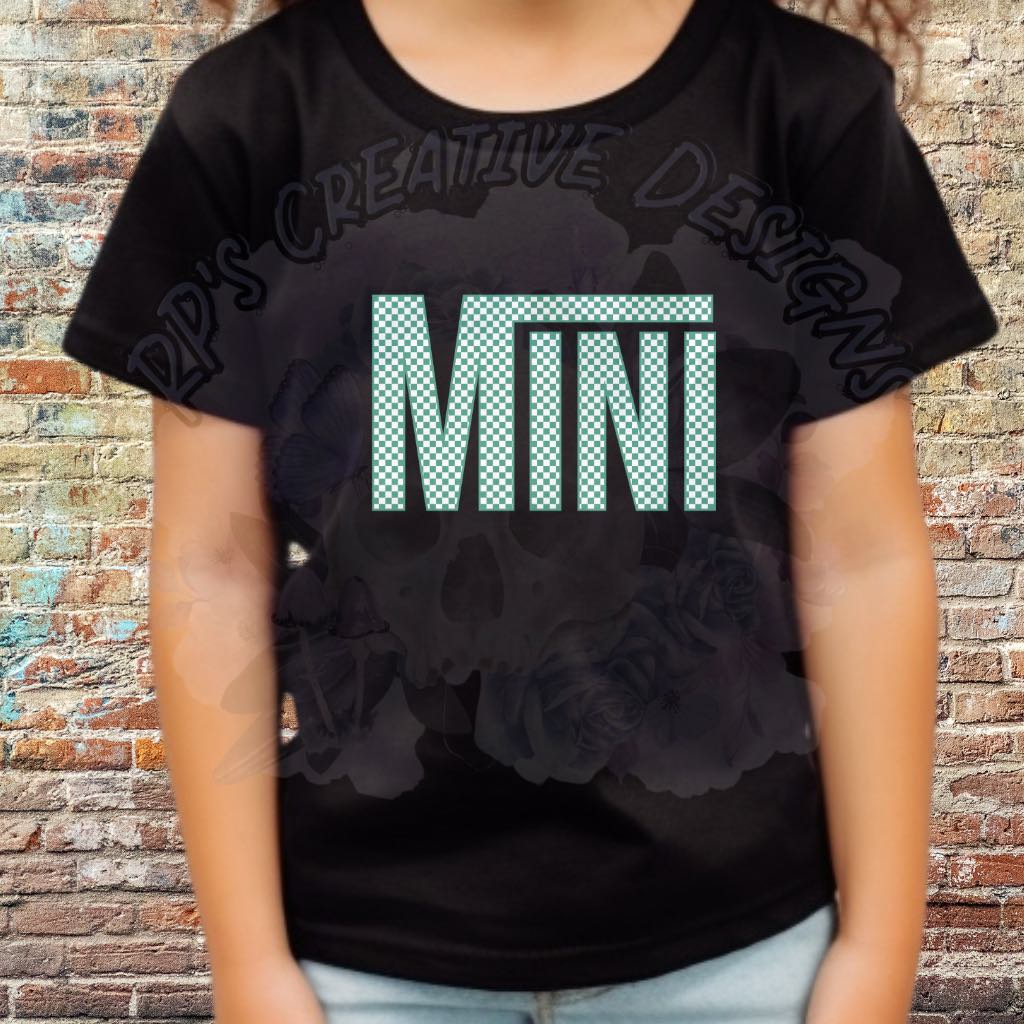 Checkered Mini Blue Teal DTF
