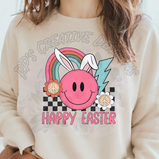 Happy Easter Smiley Bunny DTF