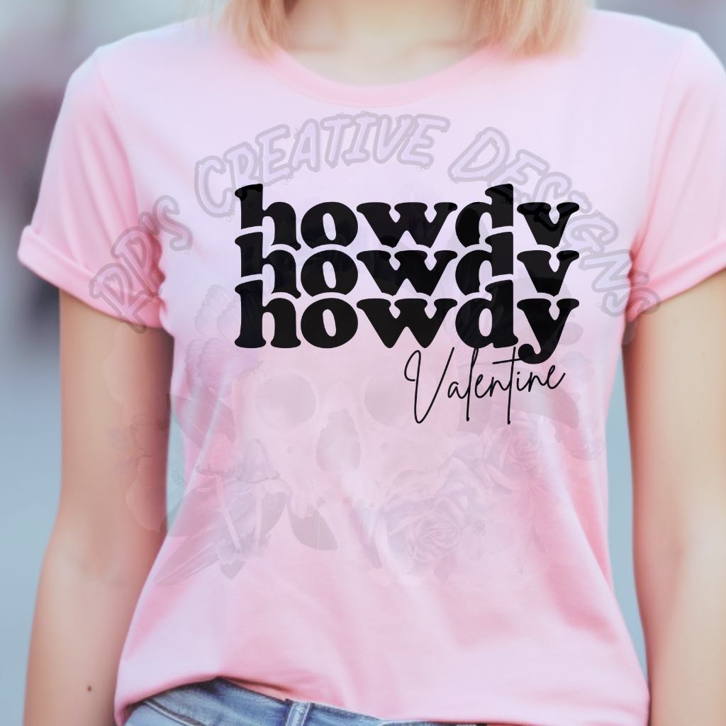 Howdy Valentine Black Font DTF