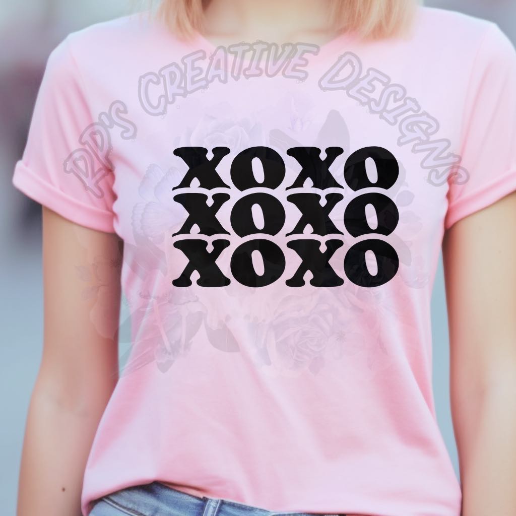 XoXo black font DTF