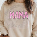 Mama Pink with White snowflakes DTF