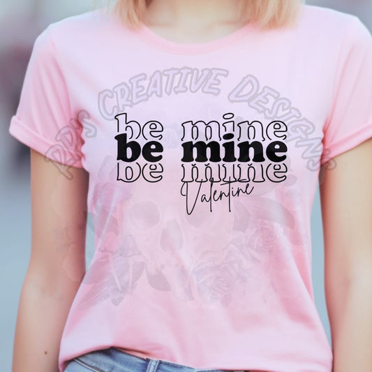 Be Mine Valentine Black Font DTF