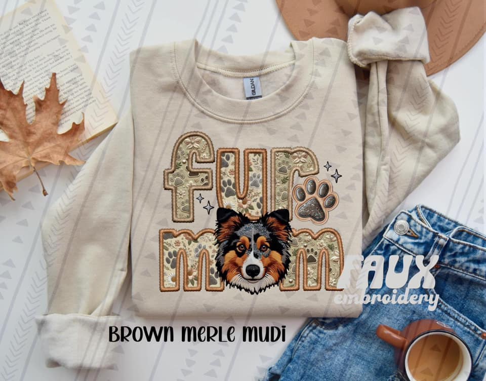 Brown Merle Mudi Fur Mom DTF
