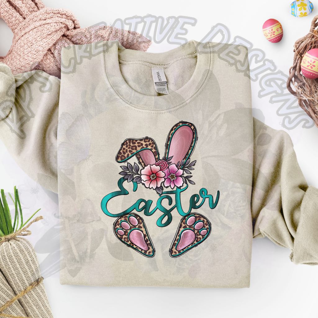 Floral Bunny Feet  DTF