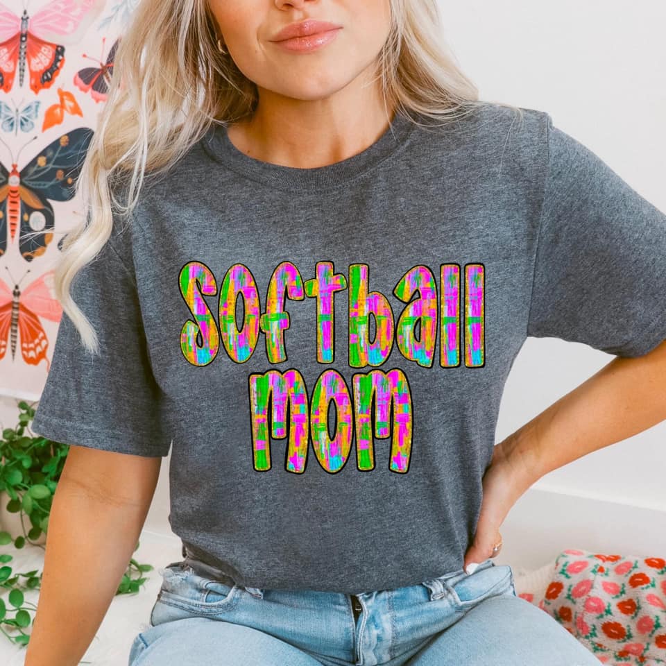 Tie Dye Softball  Mom DTF