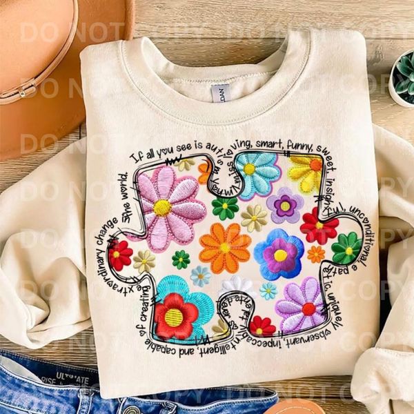Floral Puzzle Piece  DTF