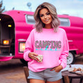 Camping Vibes Checkered and Teal DTF