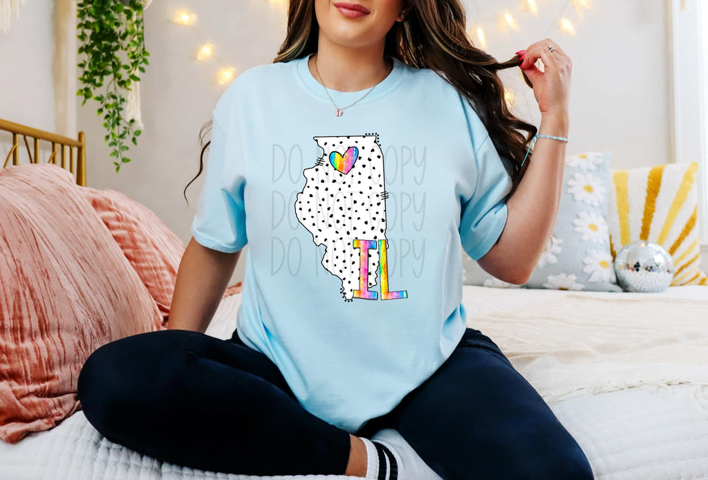 Spotted Tie Dye States  DTF