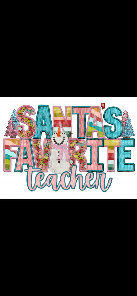 Santas fav teacher DTF