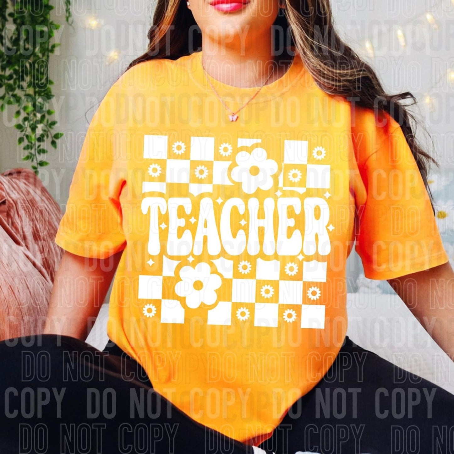 Teacher White Font DTF
