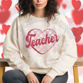 Plaid Teacher Heart DTF