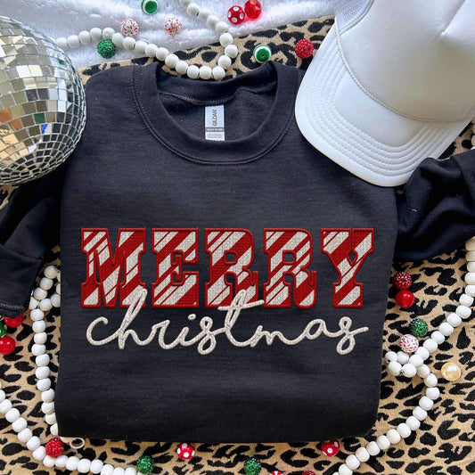 Merry Christmas DTF (red white stripe)