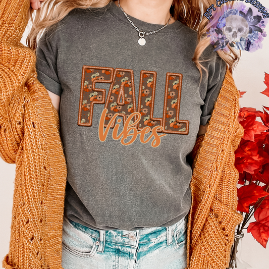 Fall Vibes Faux Embroidery DTF